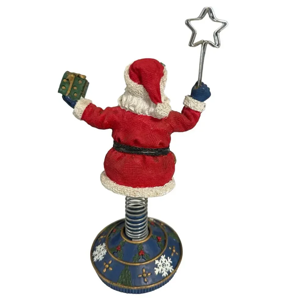 Ceramic Figure Santa on Spring Unbranded Heavy Paperweight Size 8.5 Inches